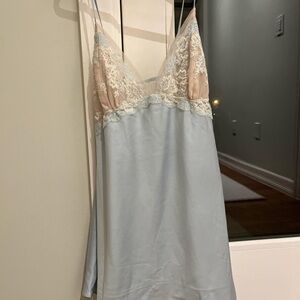 Flora Nikrooz Soft Blue Chemise with Cream Lace